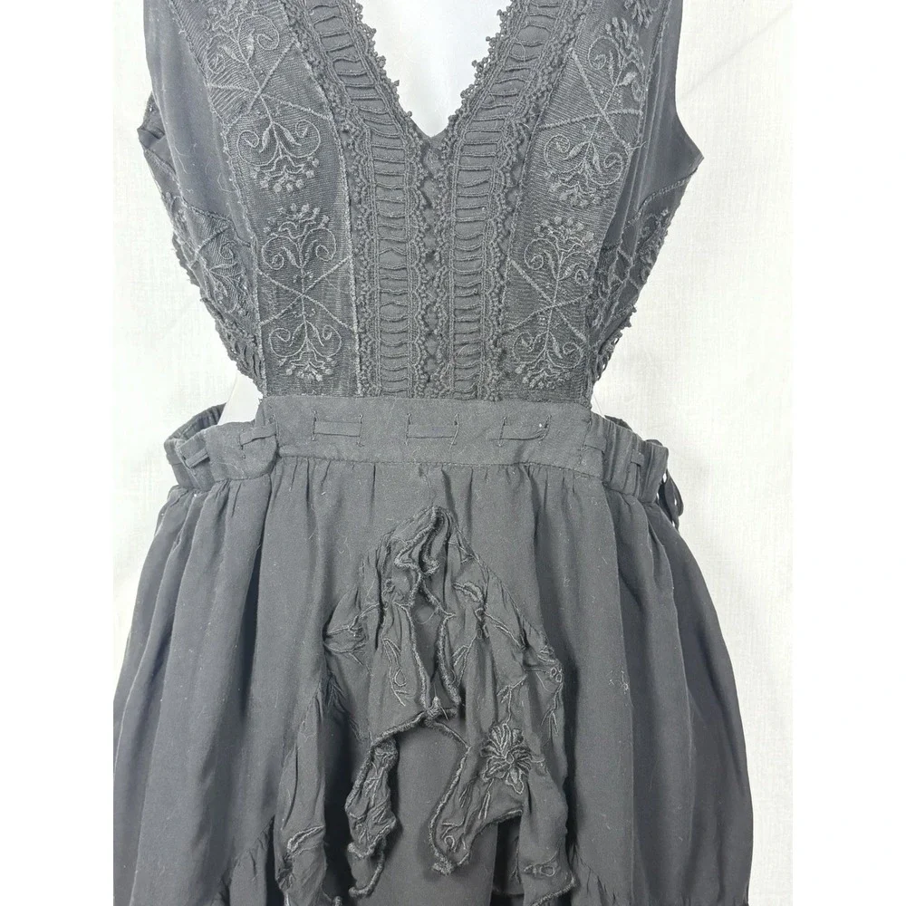 Free People Lace Open Back Mini Dress 4 Honeysuckle Boho Fairy‎ Grunge Gothic